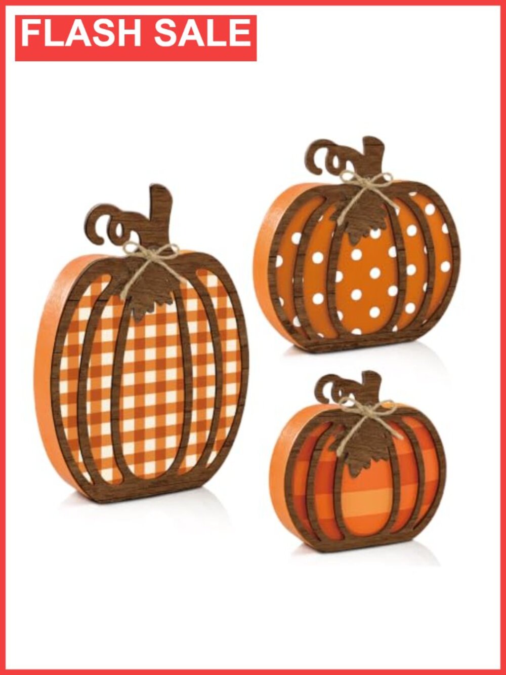 3 Pc Wooden Pumpkin Fall Decor Set Farmhouse Tiered Tray Tabletop